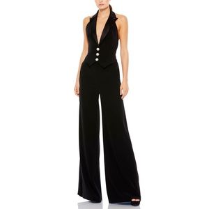 Mac Duggal Ieena 2643 Tuxedo Halter Jumpsuit